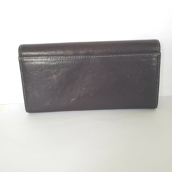 ALBERO Wallet Clutch Leather Black Solid Large Envelope Clasp High Quality Boho - Picture 3 of 10